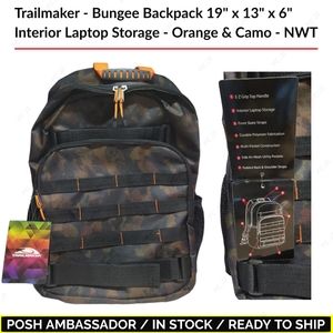 Trailmaker - Bungee Backpack 19" x 13" x 6" Interior Laptop Storage - Camo - NWT